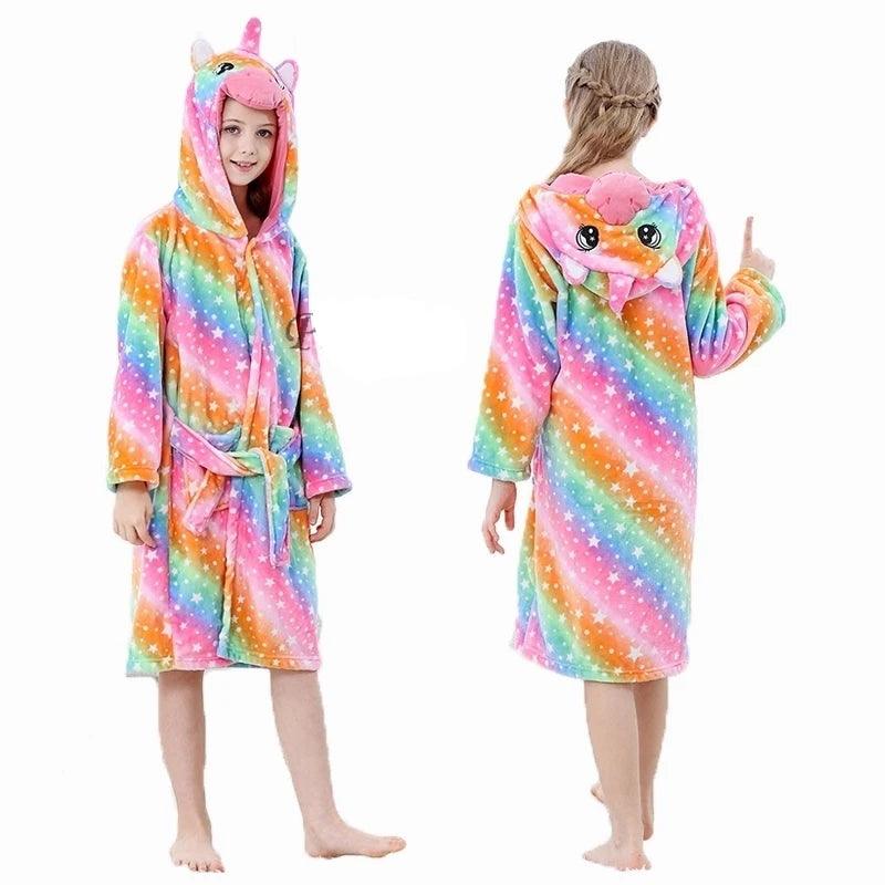 Shark & Dinosaur Bathrobe Cute Hooded Animal Cartoon Pajamas for Kids - JVMCL