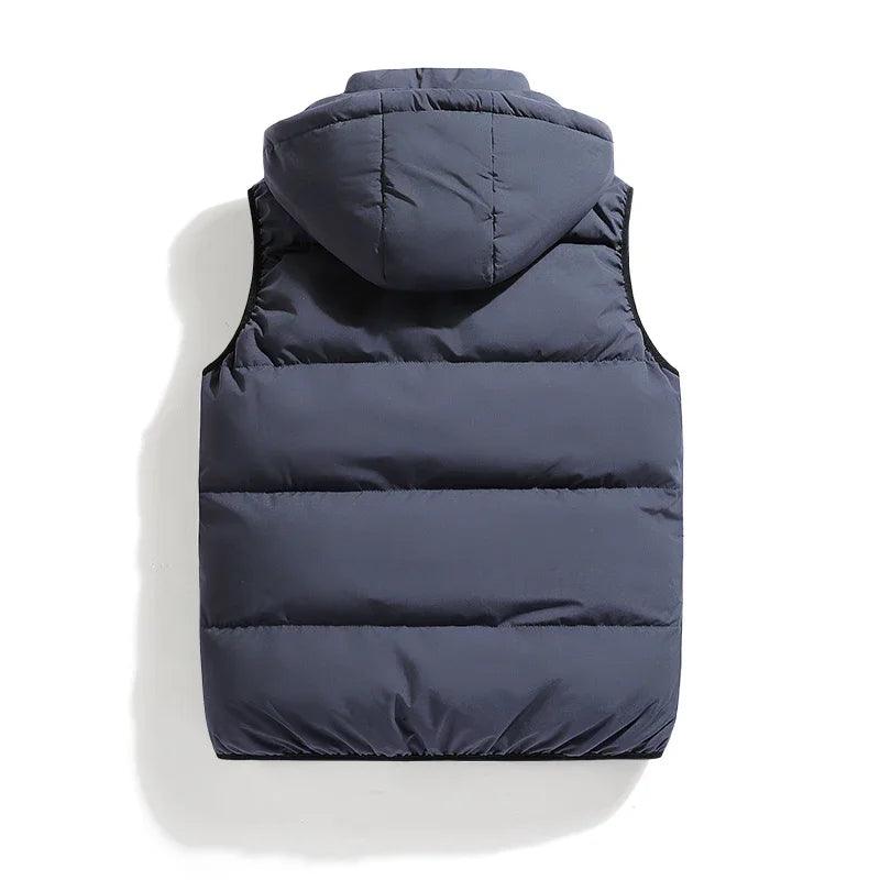 Warm and Stylish Men's Autumn and Winter Thick Hooded Vest with Detachable Hat - JVMCL