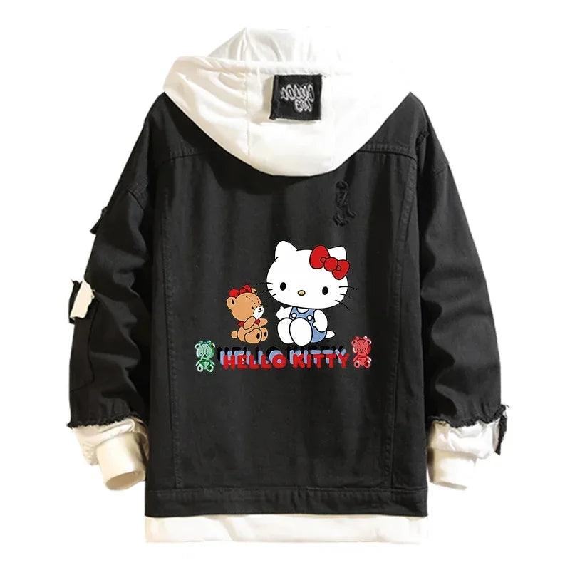 A Hello Kitty High-Quality Anime collectible Denim Bomber Jacket - JVMCL