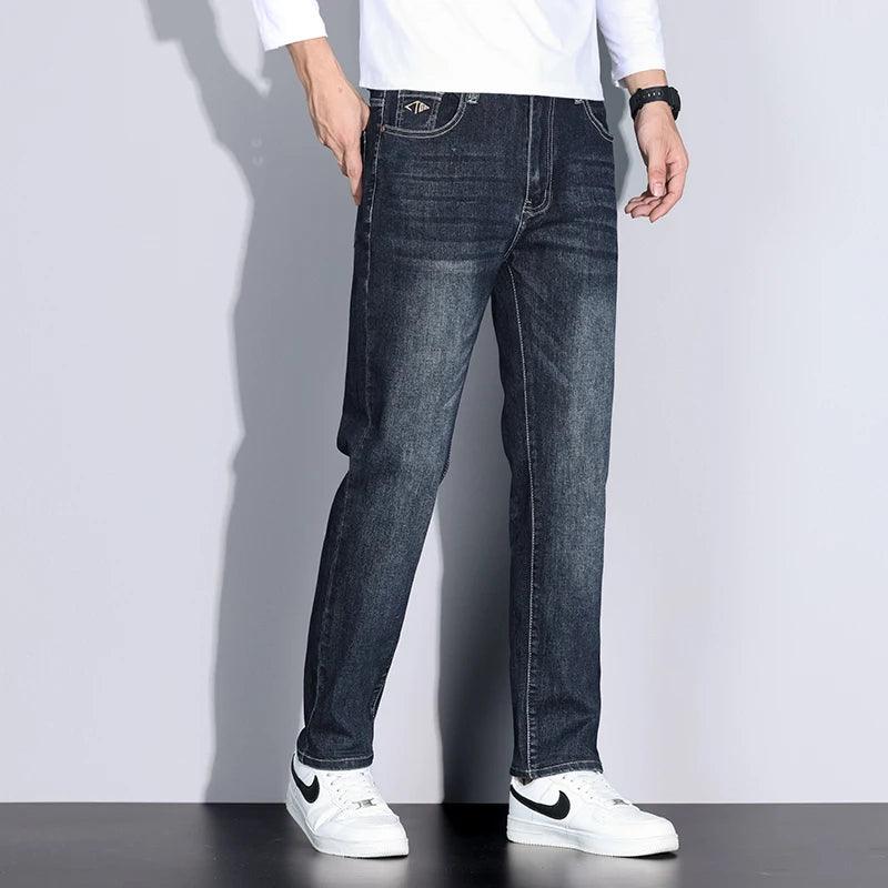 Men’s Extra-Long Straight Denim Jeans – Big & Tall Smart Casual Trousers - JVMCL