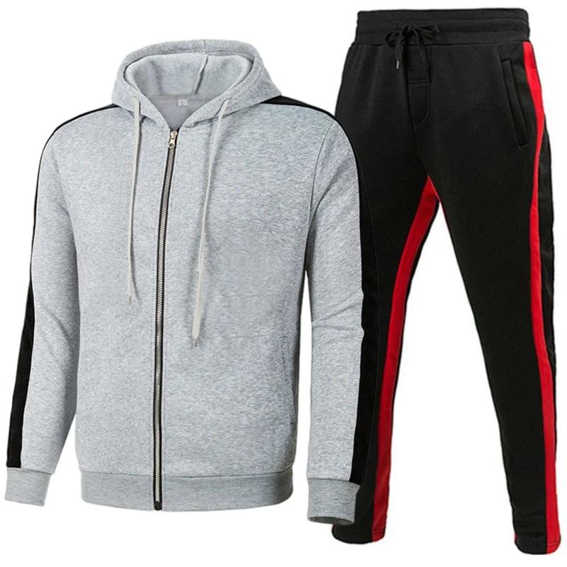 Men's Sportswear Running Sports Suit Jacket + Pant Two-Piece Jogger Outfit Set - JVMCL