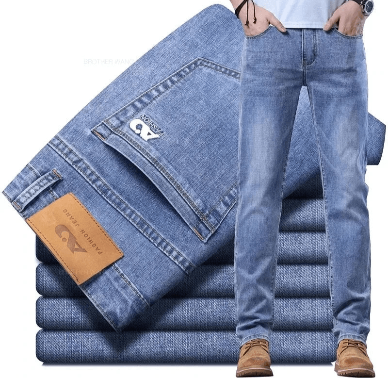 Men's Thin Casual Stretch Fashion Business Casual Straight Classic Denim Pants - JVMCL