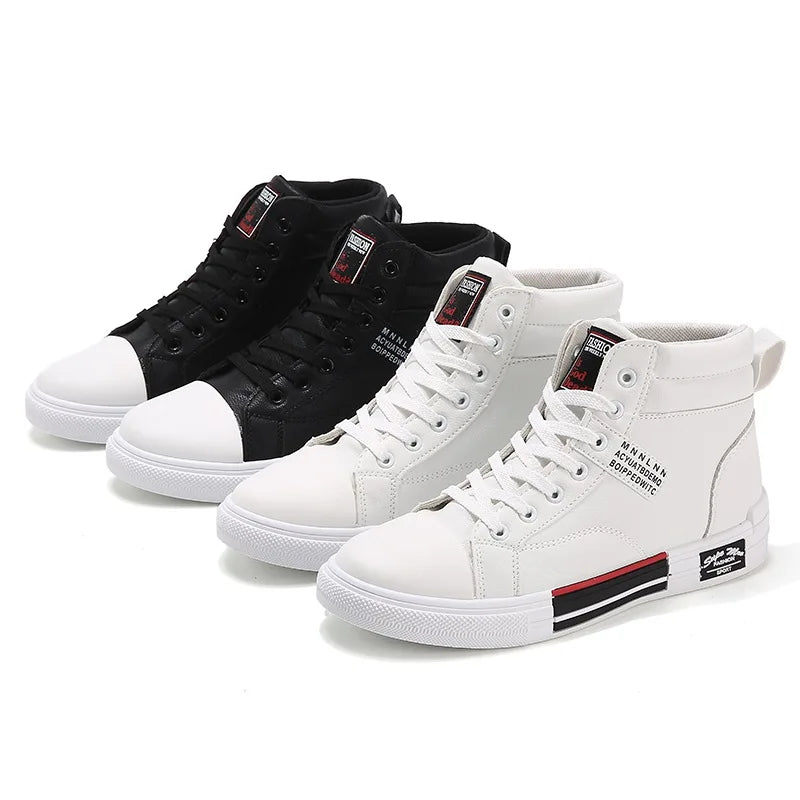 White Motorcycle Boots for Men – Breathable, Waterproof High-Top Riding Sneakers