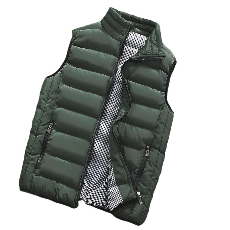 Men Vest Windproof Sleeveless Winter Casual Cotton Warm Thicken Waistcoat Jacket - JVMCL