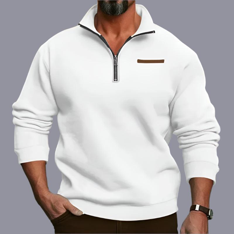 Men’s Large Size Winter Plush Half-Zip Pullover – Casual Stand-Up Collar Hoodie - JVMCL