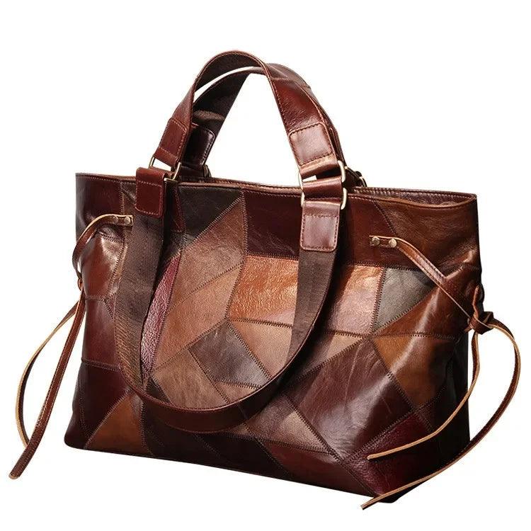 Luxury Genuine Leather Travel Tote – Top Layer Cowhide Shoulder & Crossbody Bag - JVMCL