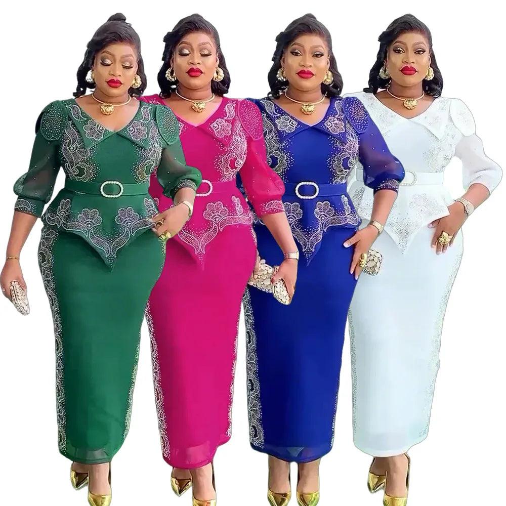 Elegant African Women Dresses – Plus Size Wedding Party Dashiki Ankara Outfits - JVMCL