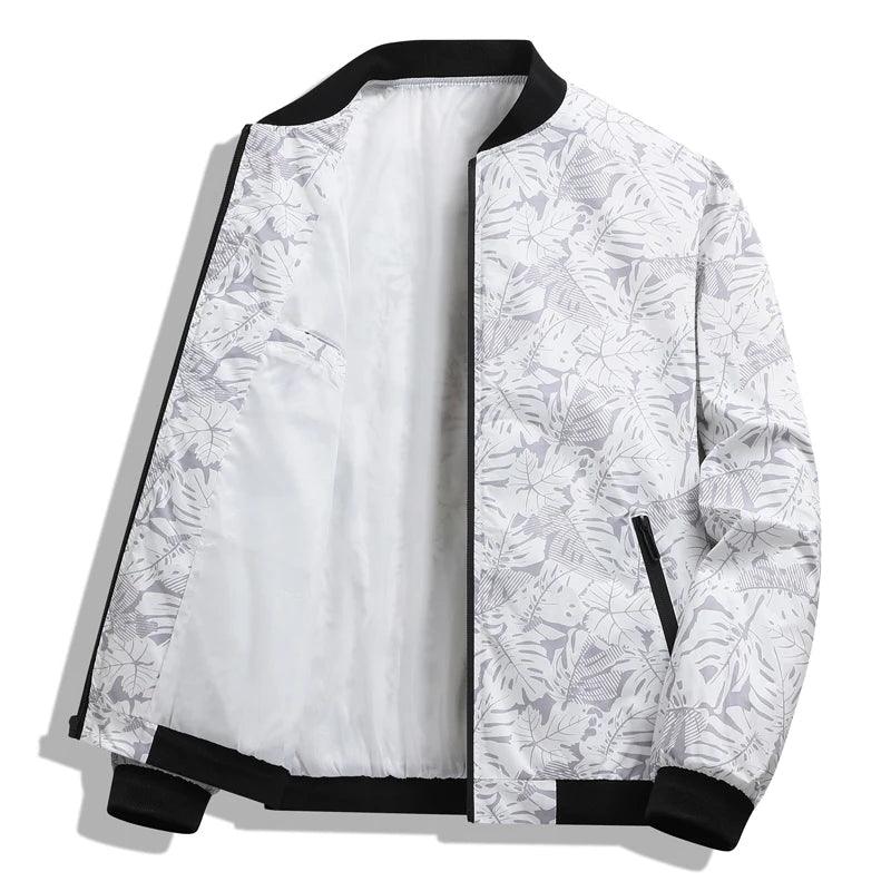 Men's Spring Autumn Printed Windbreaker - Slim Fit Bomber Jacket - JVMCL