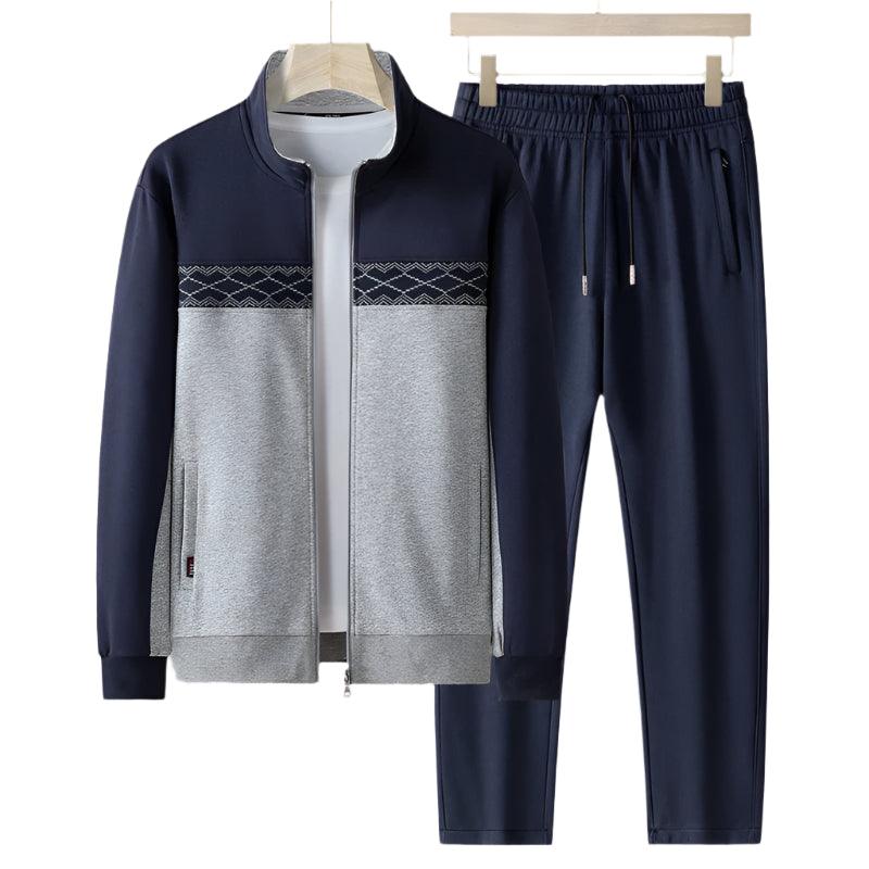 Men's Windproof Outdoor Sports Tracksuit Set - Big Size Sweatpants and Jacket - JVMCL