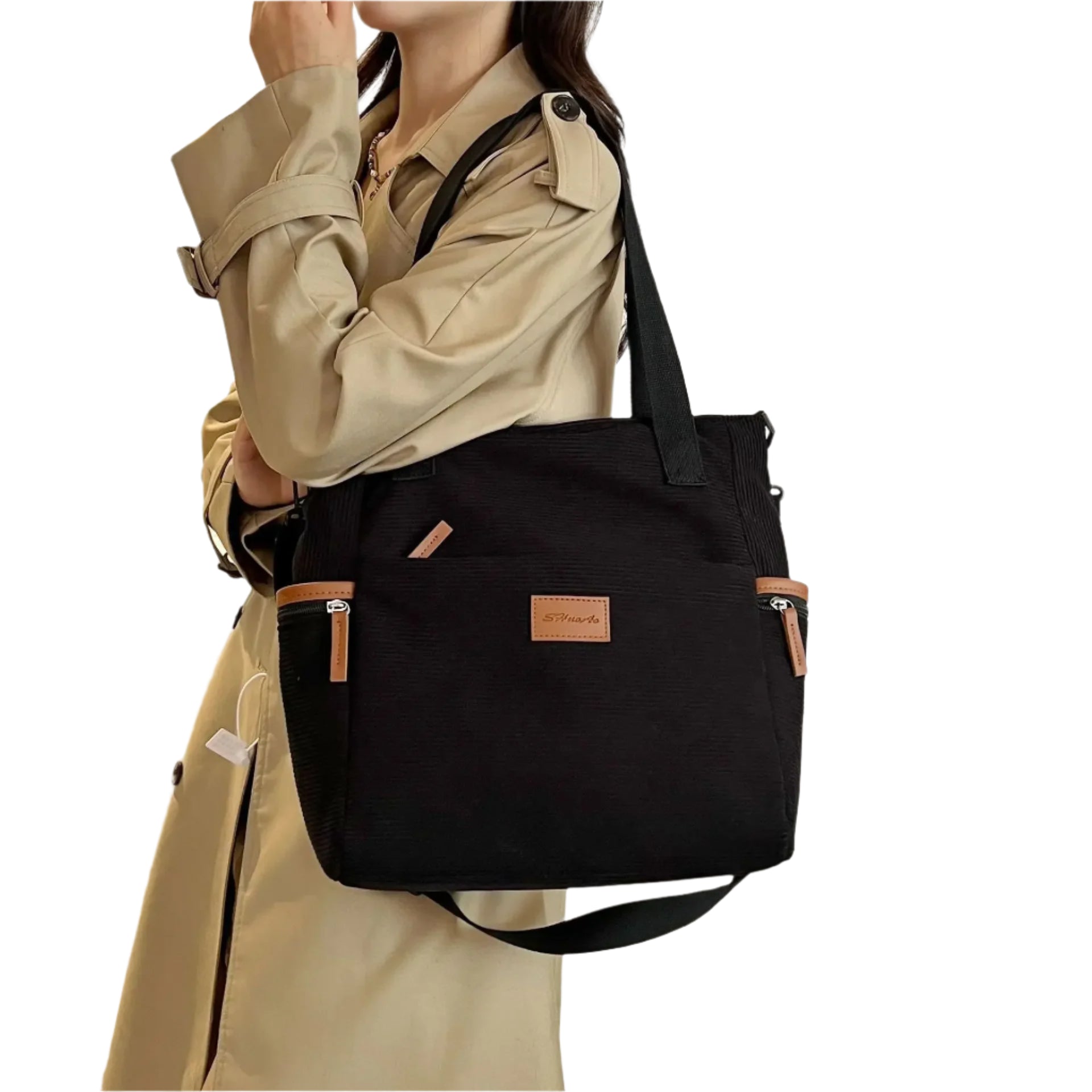 Large Trendy Cordelier Contrast Autumn & Winter Tote  Shoulder & Underarm Bag