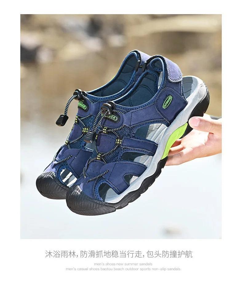 Classic Fashion Breathable Casual Men Outdoor Non-slip Flat Wading Sandals Shoes - JVMCL