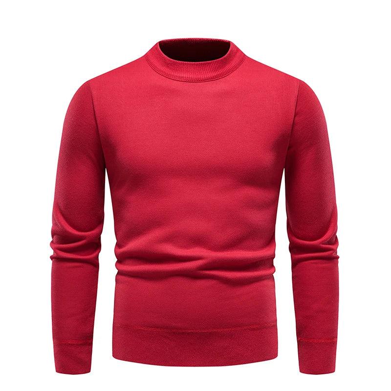 Men's Pullover Soft Sweater - Winter Velvet Fleece Warm Slim Fit Shirt - JVMCL