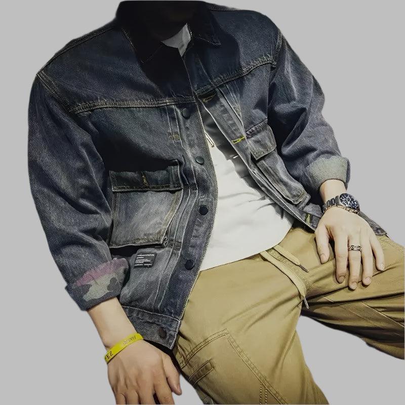 Men's High-Quality Loose Fit Denim Jacket –Trendy Retro Style with Pocket Decor - JVMCL