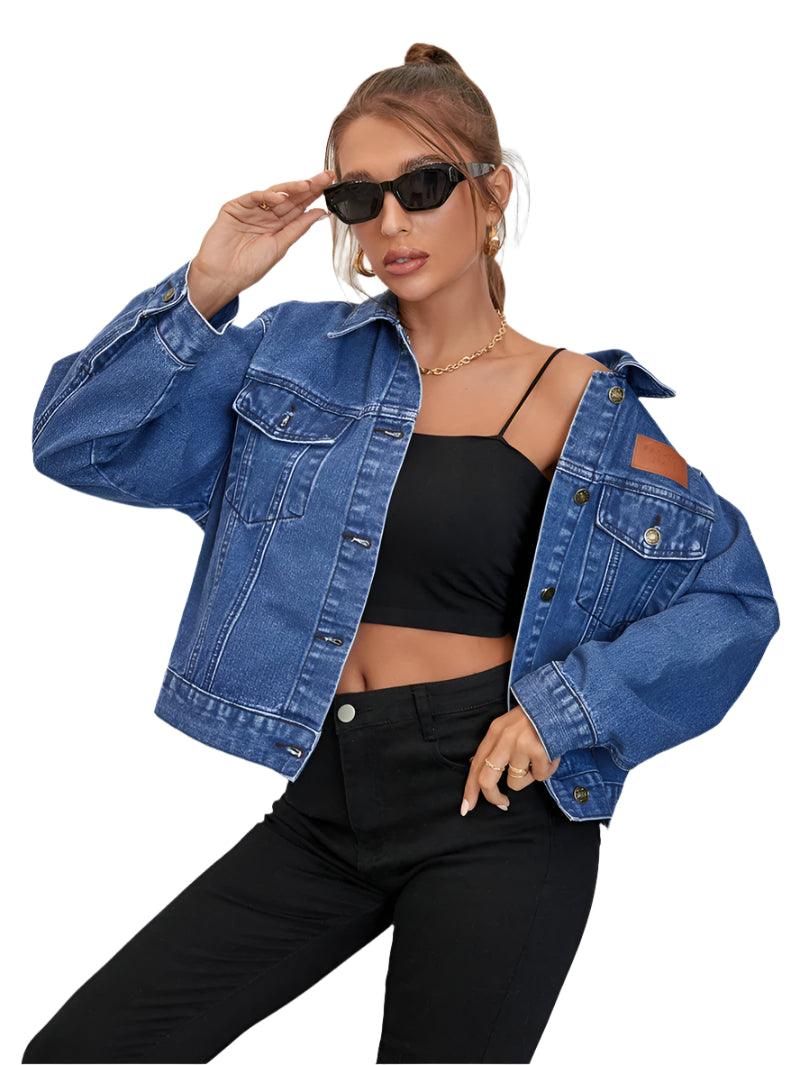 Fashion Streetwear Baggy Jean Jacket for Women - Casual Autumn Denim Outerwear - JVMCL