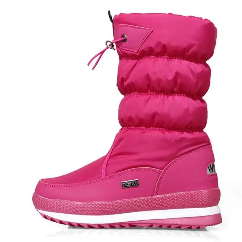 Platform Spring Winter Thick Waterproof Non-slip Fashion Fur Women Snow Boots - JVMCL