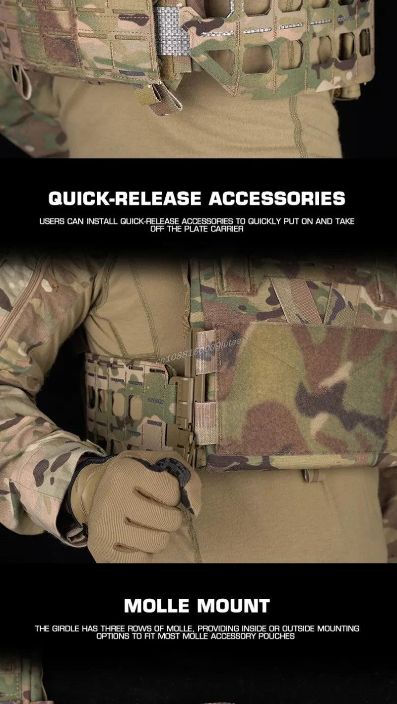 Lightweight Tactical Airsoft & Hunting & Quick Release MOLLE Vest Plate Carrier - JVMCL