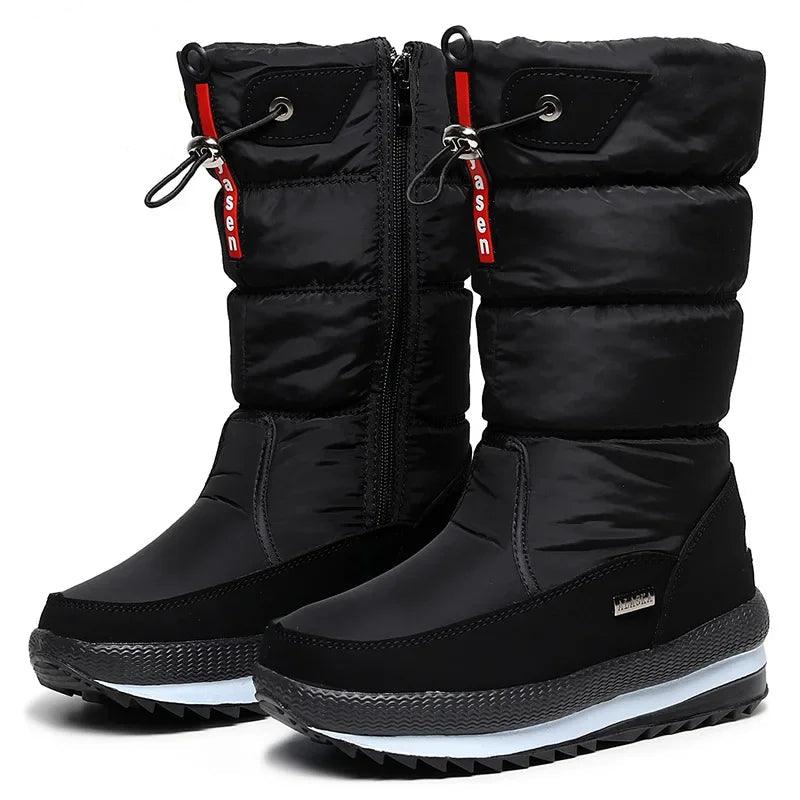 Fashion Platform Winter Thick Plush Waterproof Non-slip Boots Women Winter Shoes - JVMCL