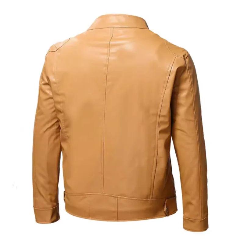 Stay Warm in Style: Plush Men's Leather Jacket Coat– Perfect for Autumn & Winter - JVMCL