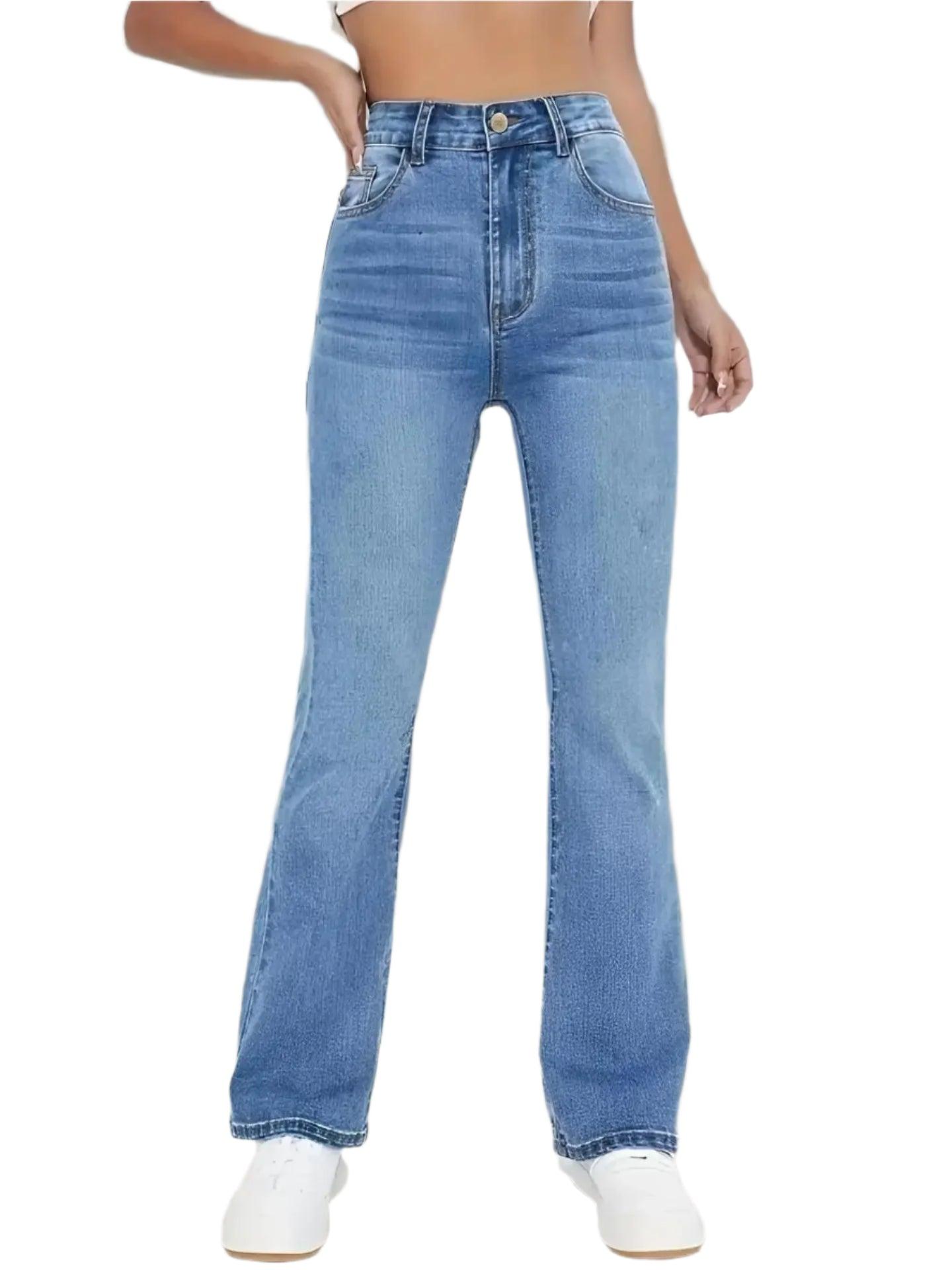 Slimming High-Waist Straight-Leg Jeans – European & American Casual Chic Denim - JVMCL