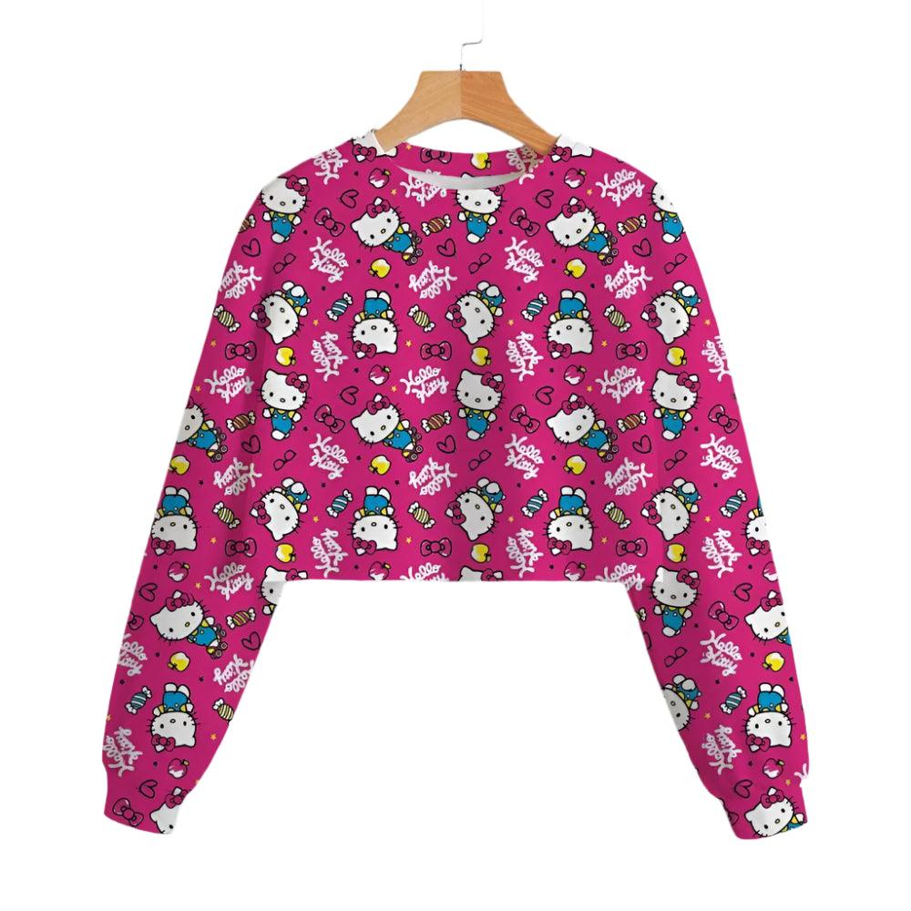 Hello Kitty Girls' Short Hoodie – Cute & Comfortable Autumn Sweatshirt - JVMCL