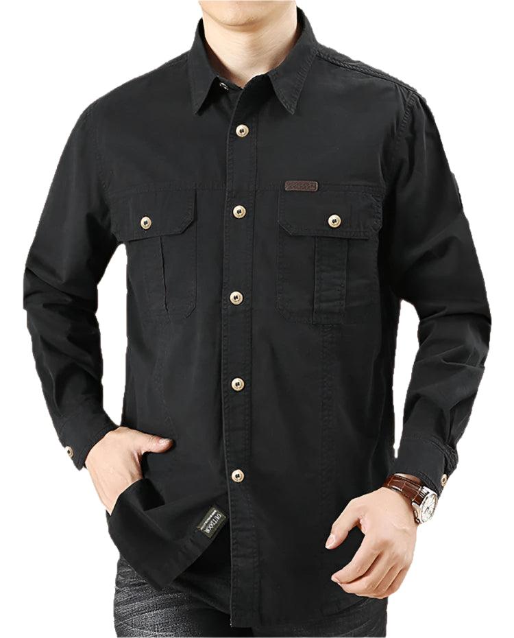 Lightweight & Breathable Men’s Plus Size Long Sleeve Tactical Outdoor Shirt - JVMCL