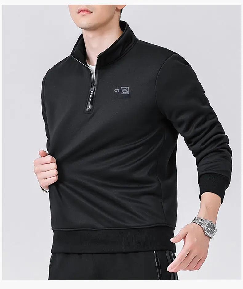 Men's Warm & Plus Fleece-Lined Quarter-Zip Sweatshirt – Size (L-7XL) Pullover - JVMCL