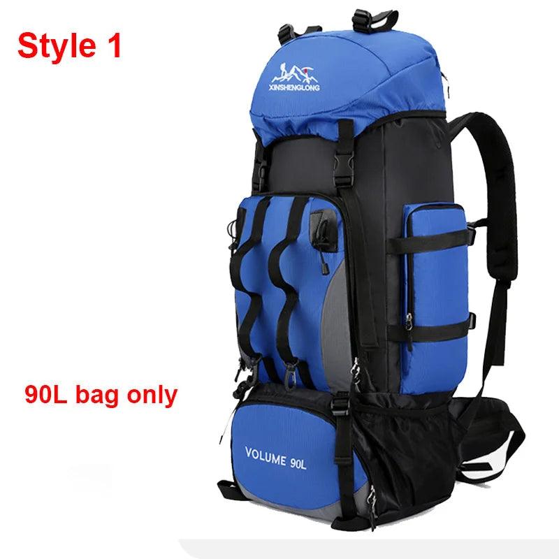 90L Waterproof Hiking & Trekking Backpack – Large Capacity Outdoor Travel Bag - JVMCL