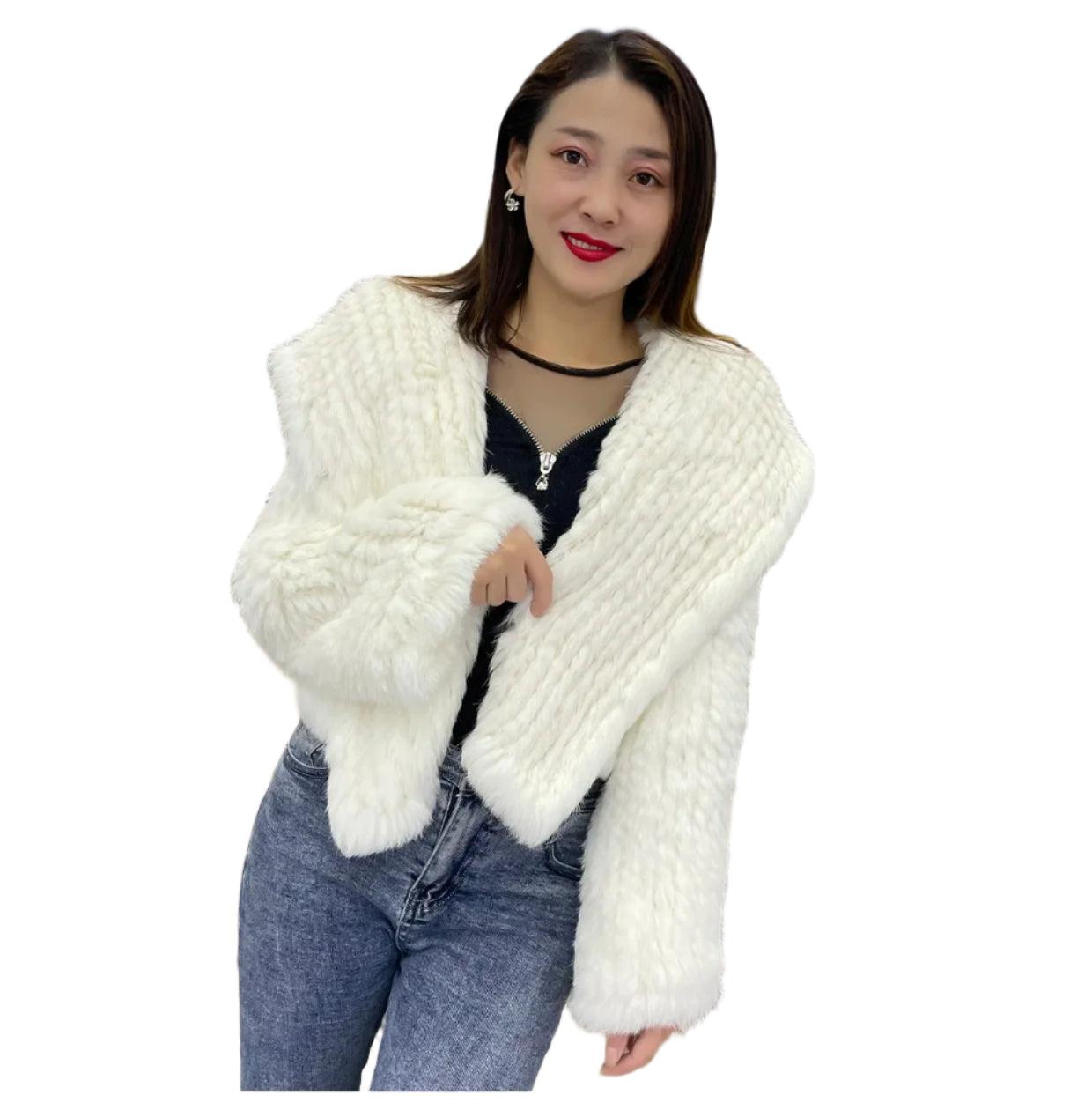 Luxurious Natural Rabbit Fur Hooded Coat – Soft, Warm & Elegant for Winter - JVMCL