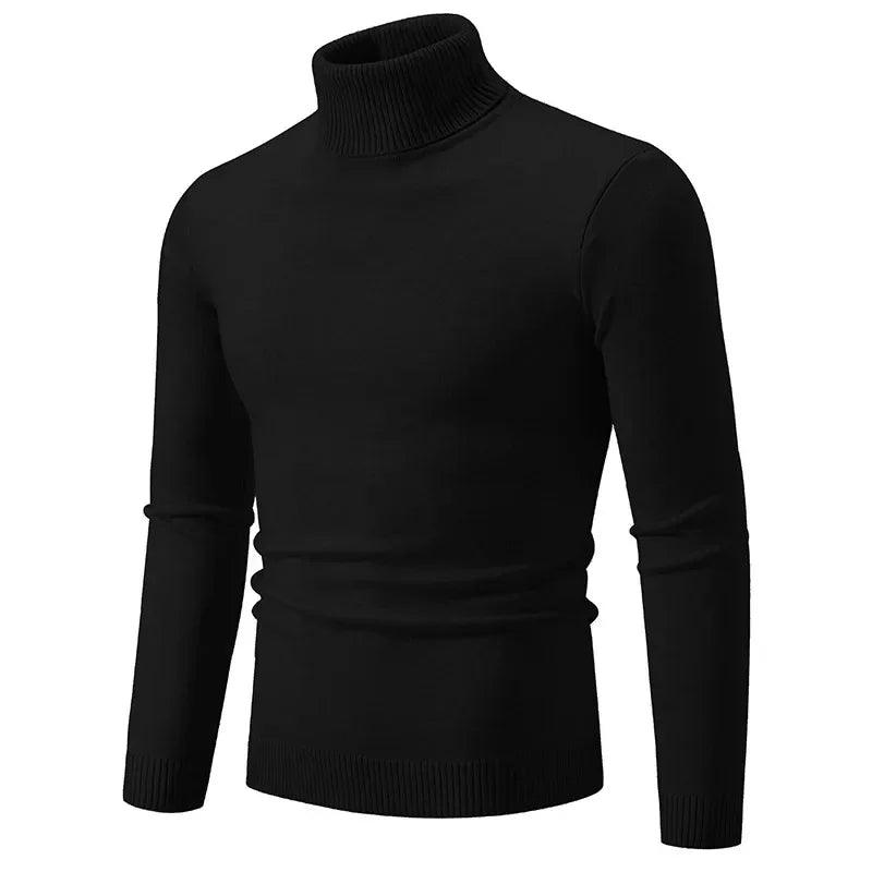 Men’s Soft Knitted High Neck Turtleneck Sweater – Warm & Versatile Pullover - JVMCL