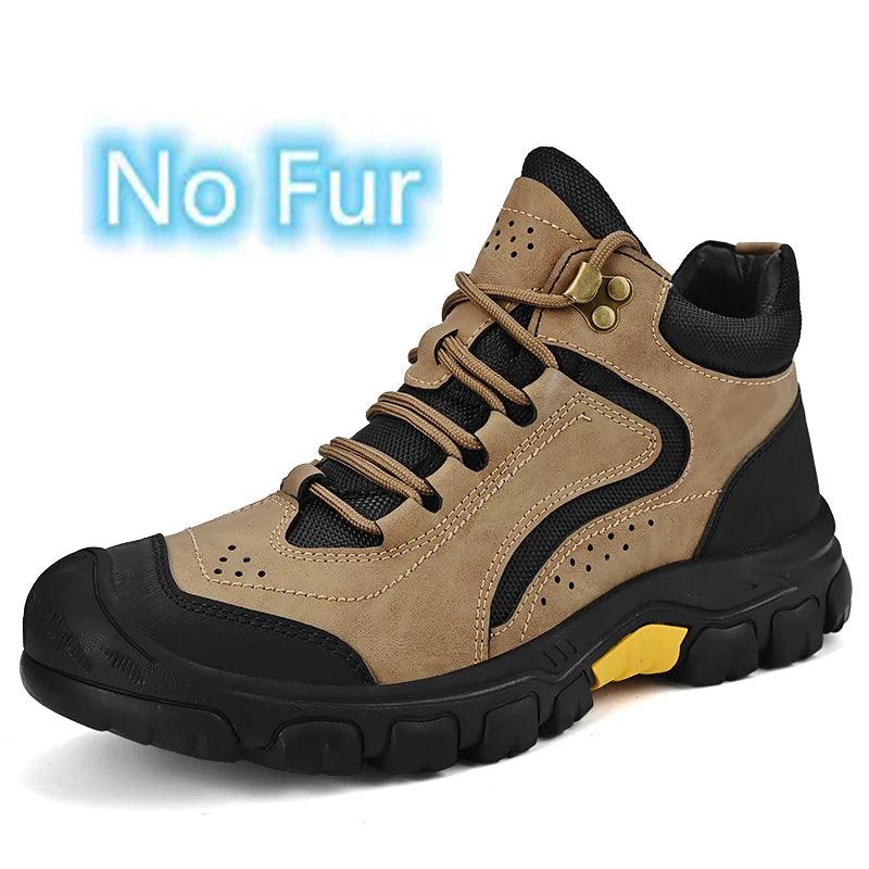 Warm Plush Fur Winter Men's Leather Boots – Casual Snow Boots - JVMCL