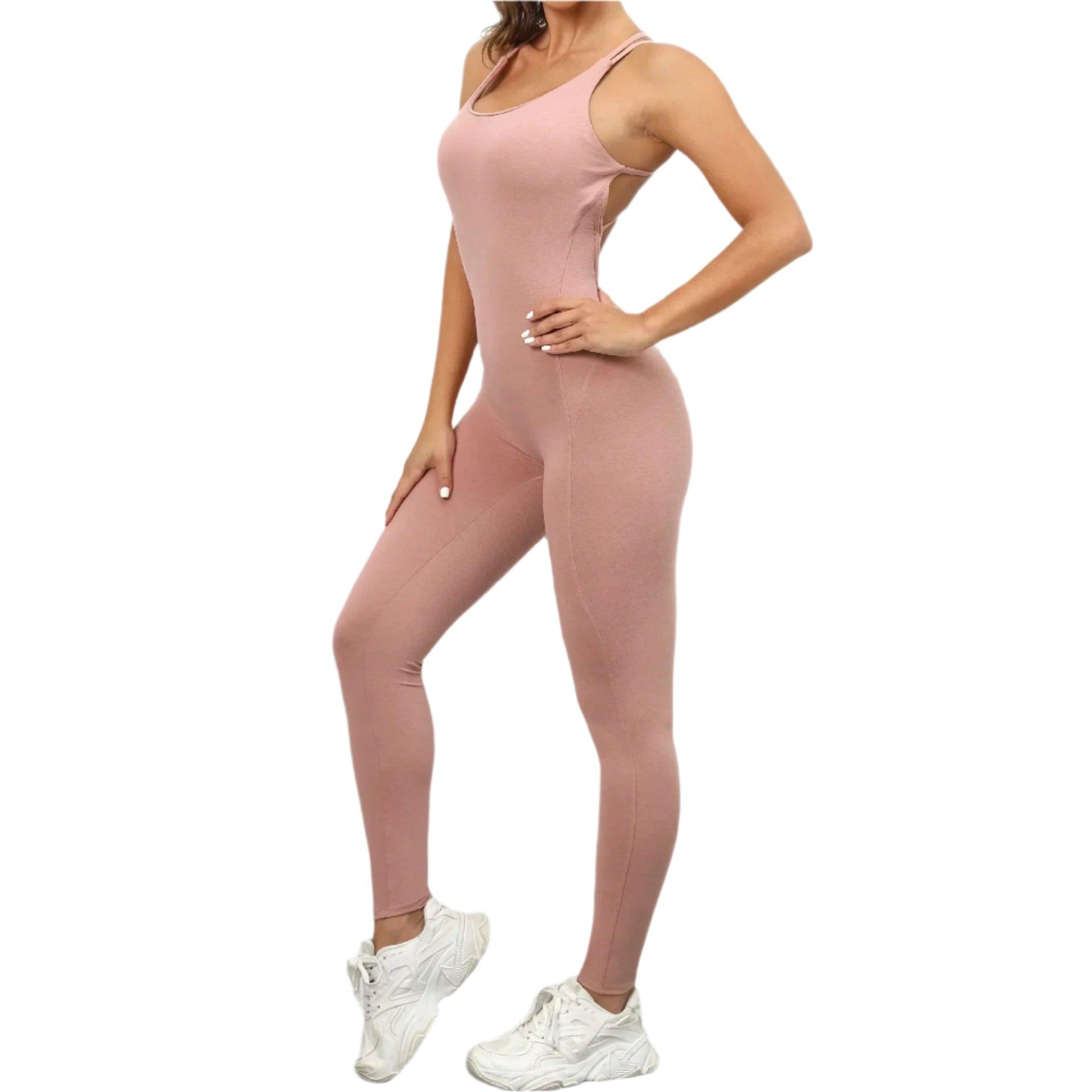 Sexy Backless Bodycon Scrunch Jumpsuit –Push-Up Dance Fitness Overalls for Women - JVMCL