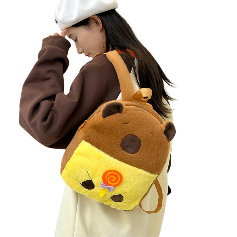 Plush Backpack – Versatile Large-Capacity Cartoon Tote Bag for Women and Kids - JVMCL