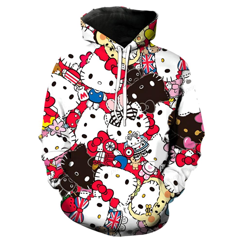 Cozy & Stylish Streetwear Hello Kitty 3D Printed Hooded Sweatshirt - JVMCL