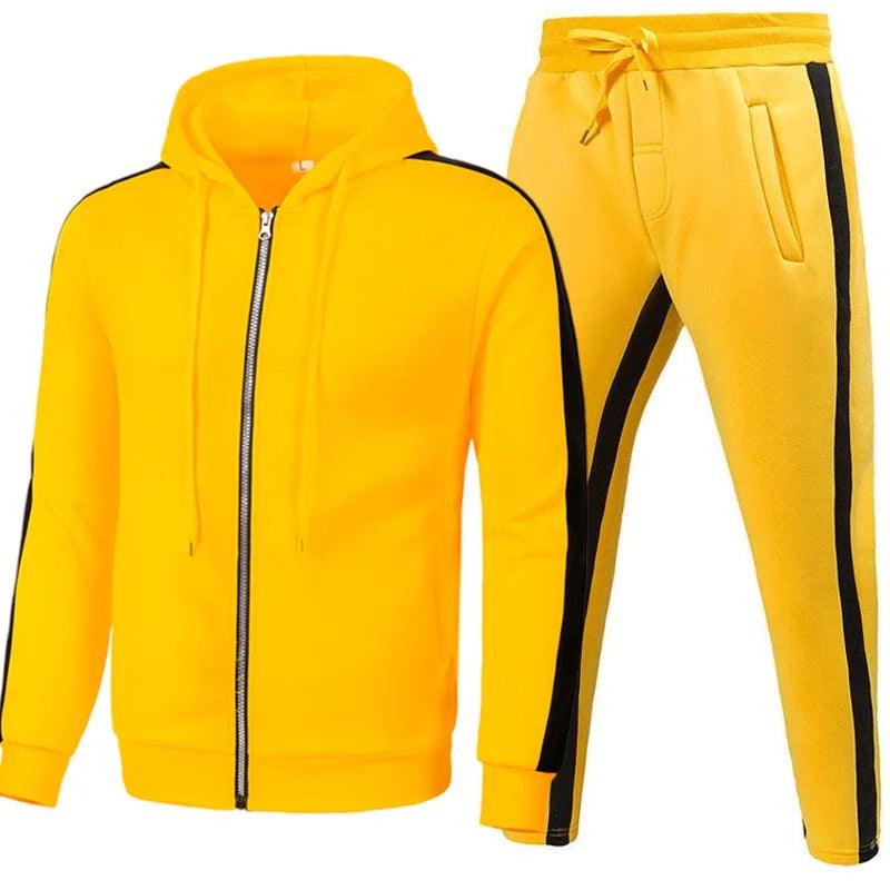 Men's Sportswear Running Sports Suit Jacket + Pant Two-Piece Jogger Outfit Set - JVMCL