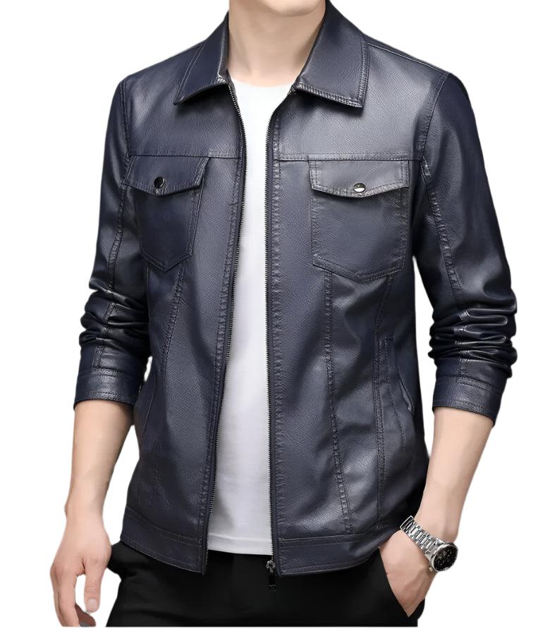 Sleek Durable Slim fit High-Quality New Men's Casual PU Leather Jacket - JVMCL