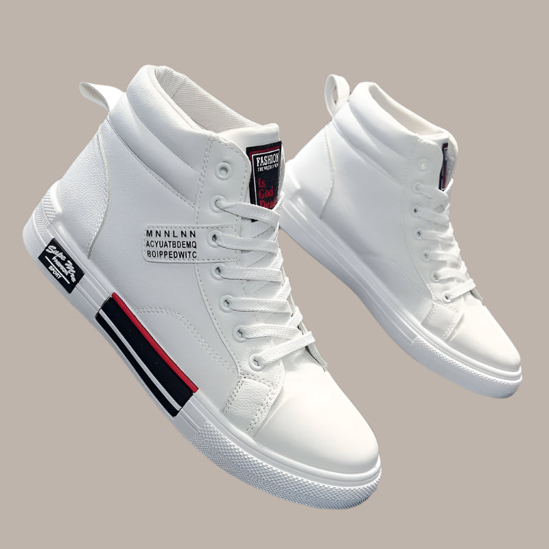 White Motorcycle Boots for Men – Breathable, Waterproof High-Top Riding Sneakers