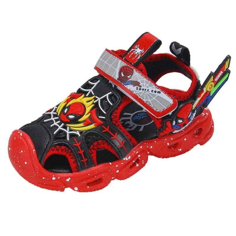 Disney LED Sport Sandals - Spiderman Summer Beach Shoes for Boys - JVMCL