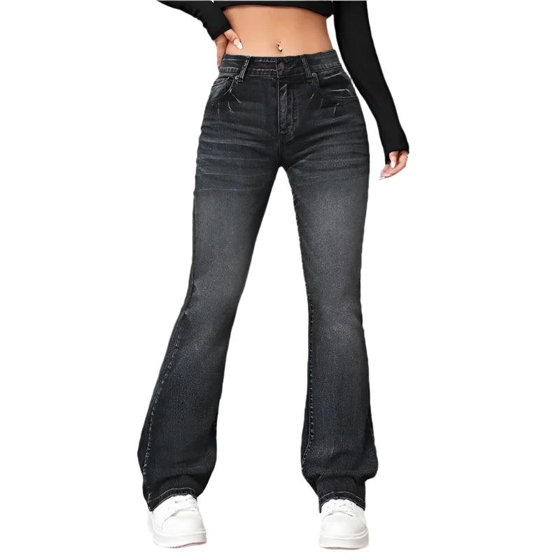 Women’s Casual Vintage Micro Flare Jeans – Trendy Streetwear for All Seasons - JVMCL