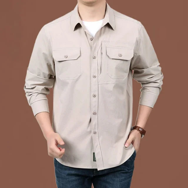 Men’s Quick-Dry Tactical Cargo Shirt – Casual Hiking & Fishing Shirt