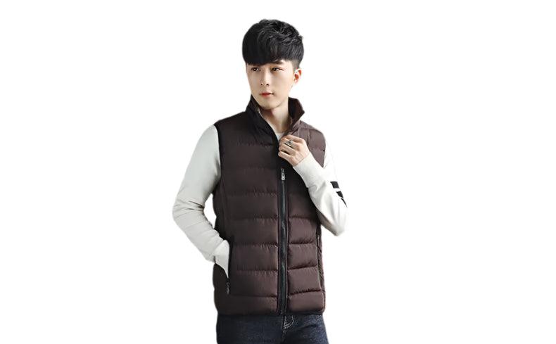 Men Vest Windproof Sleeveless Winter Casual Cotton Warm Thicken Waistcoat Jacket - JVMCL