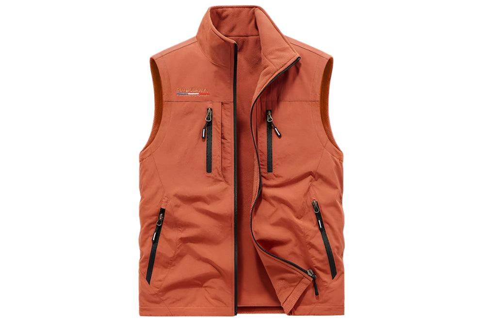 Men's Multi-Pocket Vest - Casual Outdoor Windproof Waterproof Sleeveless Jacket - JVMCL