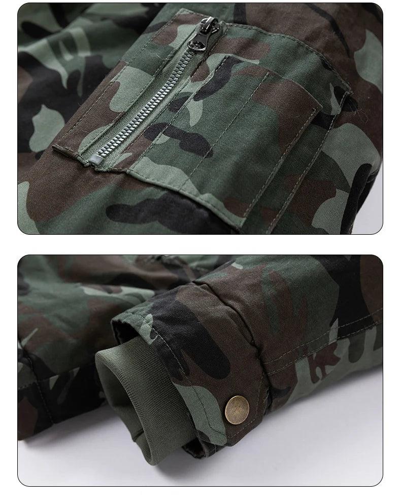 Men's Camouflage Winter Parka - Removable Hood Fleece Thickened Coat - JVMCL