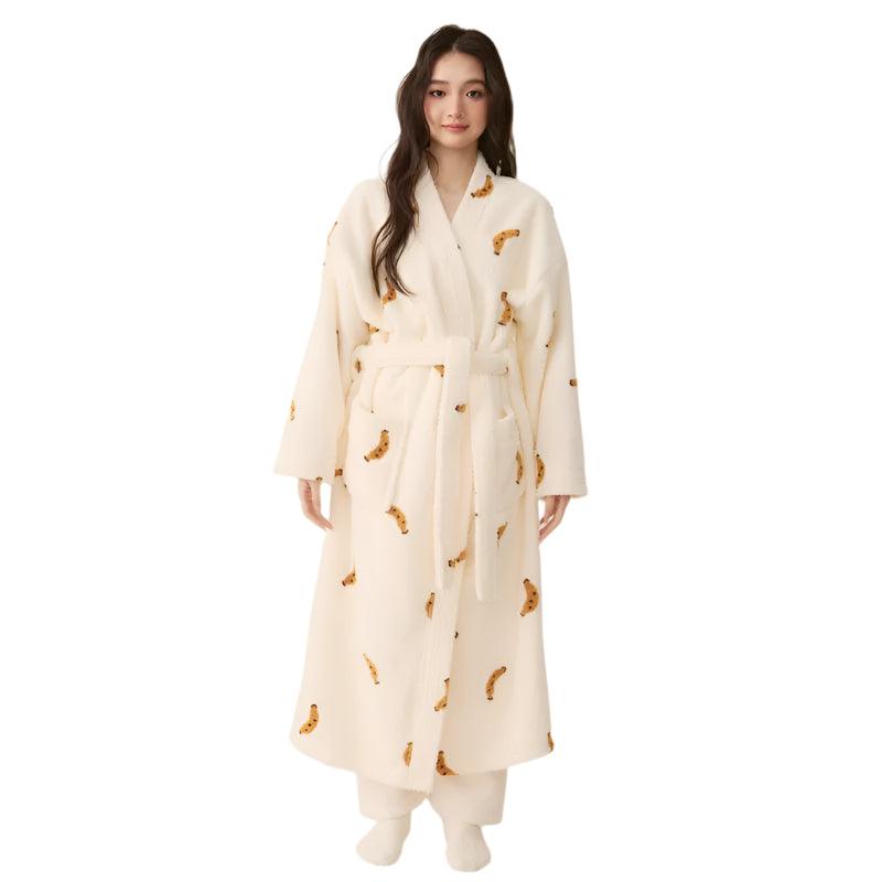 Women's Winter Plush Kimono Robe – Coral Fleece Long Bathrobe & Sleepwear - JVMCL