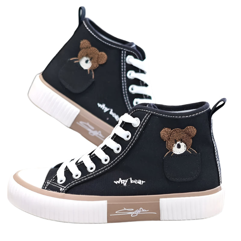 Cute High-Top Canvas Sneakers – Breathable & Stylish Print Vulcanized Shoes - JVMCL