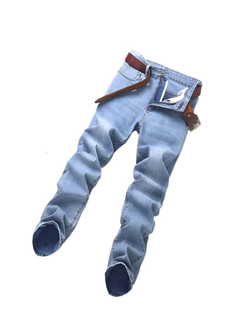 Men's Thin Casual Stretch Fashion Business Casual Straight Classic Denim Pants - JVMCL