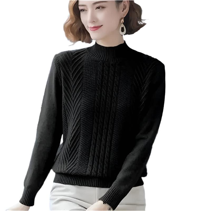 Autumn Winter Half Turtleneck Knitted Slim Long Sleeve Jumper Pullover Sweater - JVMCL