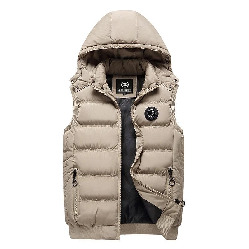 Fashion Comfortable Men's Winter Hooded Vest - Casual Outdoor Cotton-Padded Jacket - JVMCL