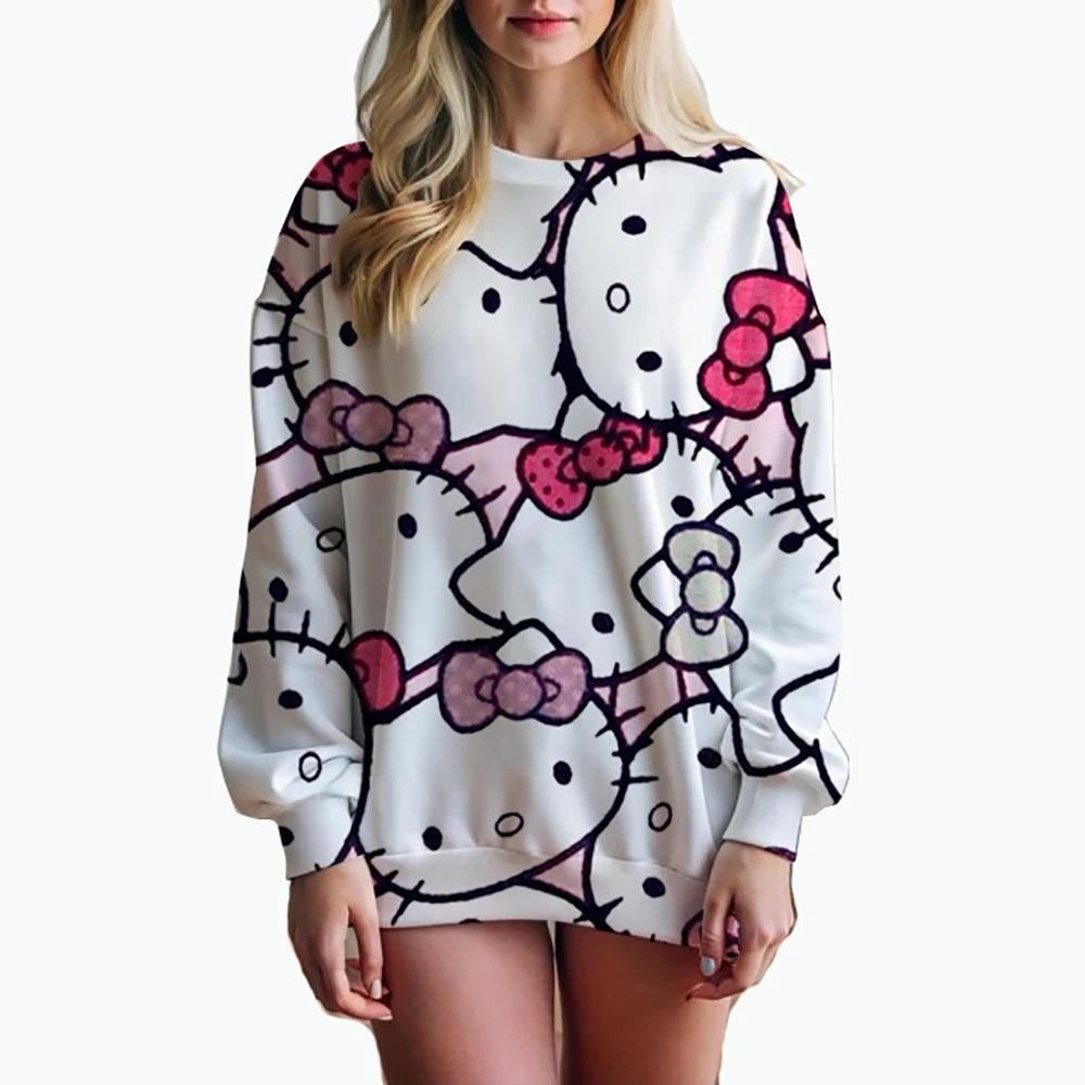 Cute & Trendy Hello Kitty 3D Print Sweatshirt – Youthful Casual Wear - JVMCL