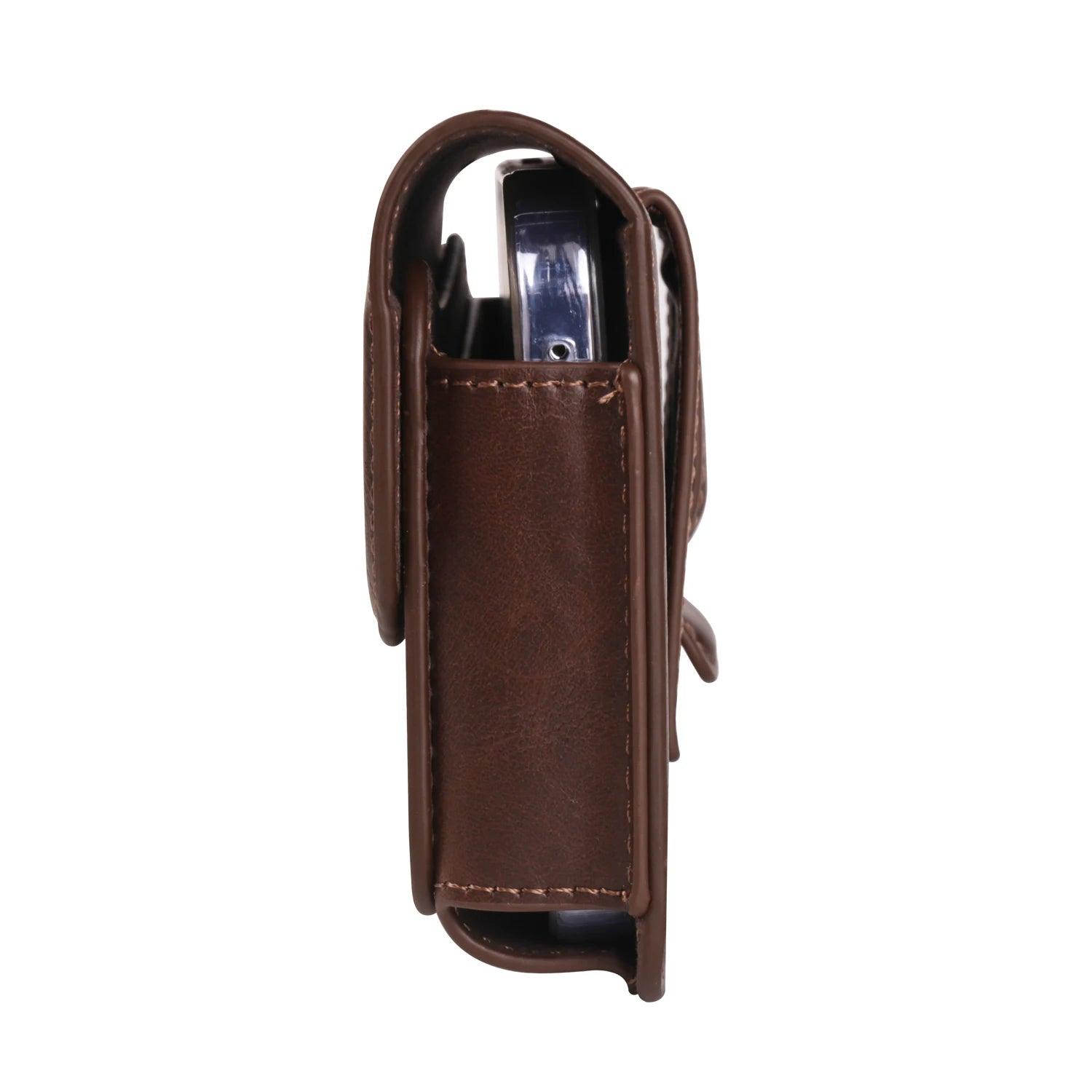 Crazy Horse Leather Horizontal Waist Phone Bag Pouch for Large Smartphones