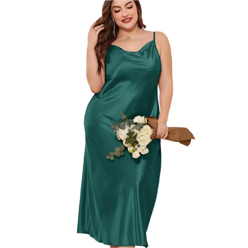 Plus Size Satin Nightgown – Sexy & Elegant Lace Chemise for Women (XL-5XL) - JVMCL